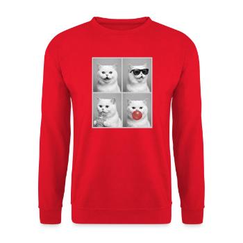 Katzen Perser Katze - Unisex Pullover - Rot - Vorne - Alina (178cm) & Michal (187cm)