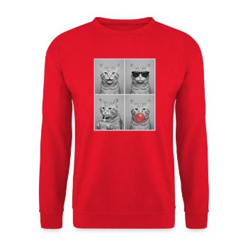 Katzen orange Tabby Katze - Unisex Pullover - Rot - Vorne - Alina (178cm) & Michal (187cm)