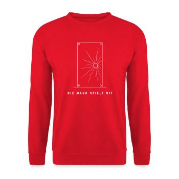 Die Wand spielt mit Squash Padel Sport T-Shirt - Unisex Pullover - Rot - Vorne - Alina (178cm) & Michal (187cm)