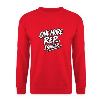 Noch eine Wiederholung – Motivation für das Training - Unisex Pullover - Rot - Vorne - Alina (178cm) & Michal (187cm)