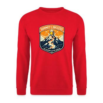 Gipfelpfad zum Erfolg - Unisex Pullover - Rot - Vorne - Alina (178cm) & Michal (187cm)