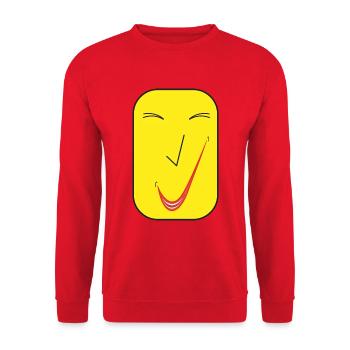 Feines Lächeln SQ. - Unisex Pullover - Rot - Vorne - Alina (178cm) & Michal (187cm)
