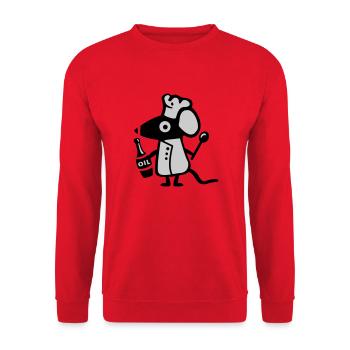 Maus Koch - Ratte - Unisex Pullover - Rot - Vorne - Alina (178cm) & Michal (187cm)