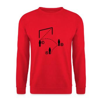 Fussball ABC - Unisex Pullover - Rot - Vorne - Alina (178cm) & Michal (187cm)