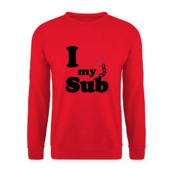 I Love my Sub - Unisex Pullover - Rot - Vorne - Alina (178cm) & Michal (187cm)