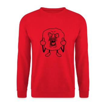 mittelfinger wichser fick dich fuck you off zeigen - Unisex Pullover - Rot - Vorne - Alina (178cm) & Michal (187cm)