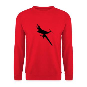 Avion bimoteur à hélice - Sweat-shirt Unisexe - rouge - Devant - Alina (178cm) & Michal (187cm)