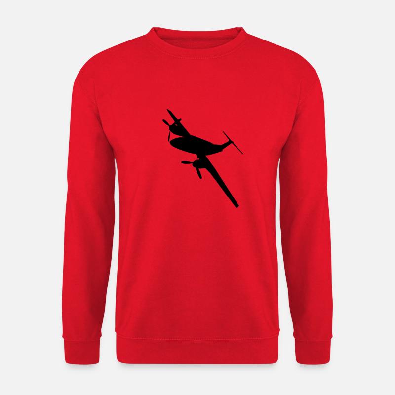 Zweimotoriges Propellerflugzeug - Unisex Pullover - Rot