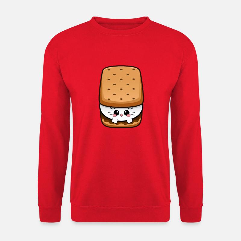 Smores Cat S'mores Marshmallow Cookie USA Katze - Unisex Pullover - Rot