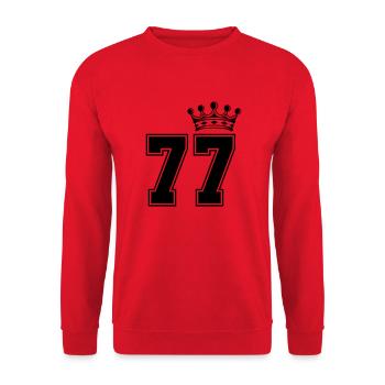 77 couronnes - Sweat-shirt Unisexe - rouge - Devant - Alina (178cm) & Michal (187cm)