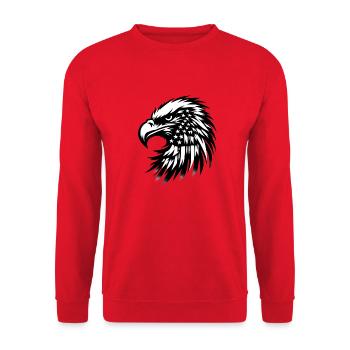 Amerikanischer Adler | American Football USA Flag - Unisex Pullover - Rot - Vorne - Alina (178cm) & Michal (187cm)