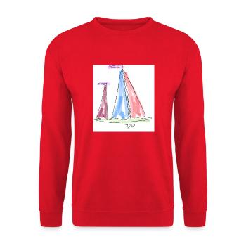 Boat Soul - Unisex Pullover - Rot - Vorne - Alina (178cm) & Michal (187cm)