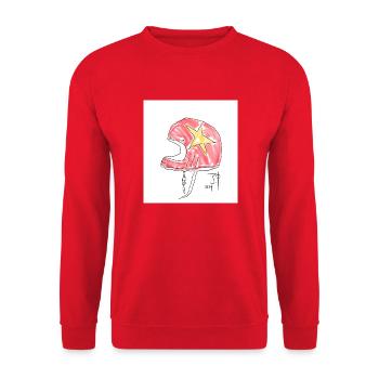 Helmet - Unisex Sweatshirt - red - Front - Alina (178cm) & Michal (187cm)