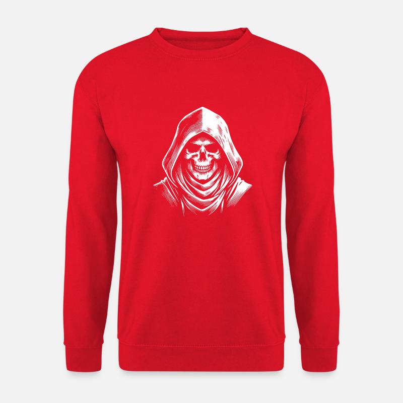skeleton in hood design. - Unisex Sweatshirt - red