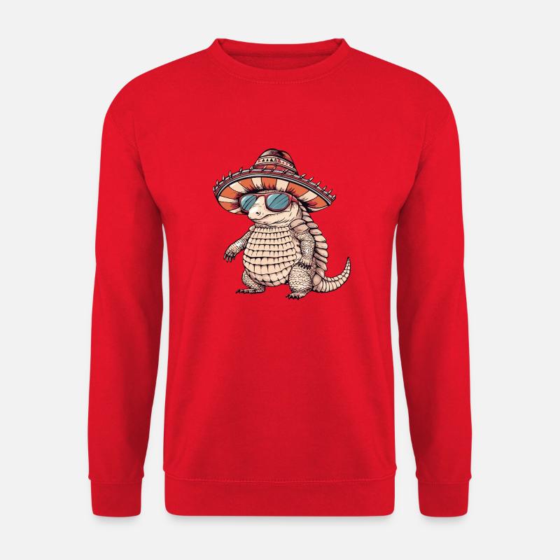 Gürteltier Lustig Sombrero - Unisex Pullover - Rot
