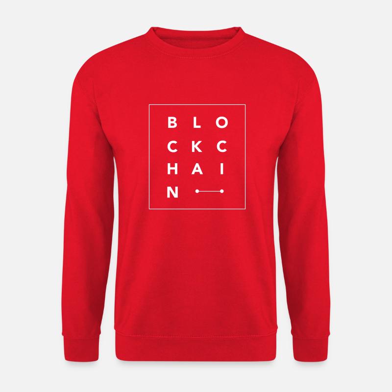 BlockChain-Buchstabenquadrat - Unisex Pullover - Rot