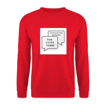 Chacun ses Raisons Sur cette Terre - Sweat-shirt Unisexe - rouge - Devant - Alina (178cm) & Michal (187cm)