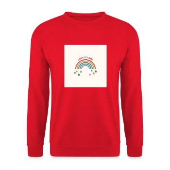 Rainbow Love - Unisex Sweatshirt - red - Front - Alina (178cm) & Michal (187cm)