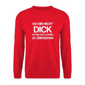 Nicht dick, nur schwer zu übersehen - Unisex Pullover - Rot - Vorne - Alina (178cm) & Michal (187cm)