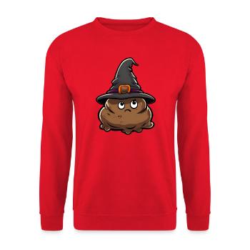 Funny Halloween poop pile with witch hat. - Unisex Sweatshirt - red - Front - Alina (178cm) & Michal (187cm)