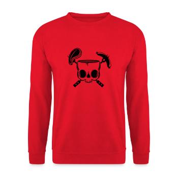 Grill Skull - Sweat-shirt Unisexe - rouge - Devant - Alina (178cm) & Michal (187cm)