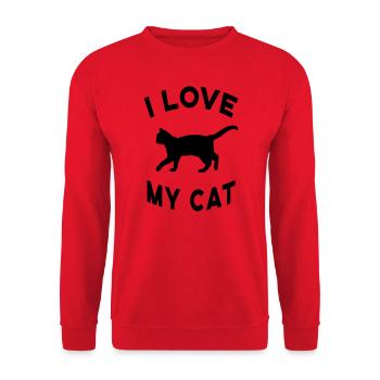 Chat Chats Chat Ami Chat Dame ChatOn - Sweat-shirt Unisexe - rouge - Devant - Alina (178cm) & Michal (187cm)