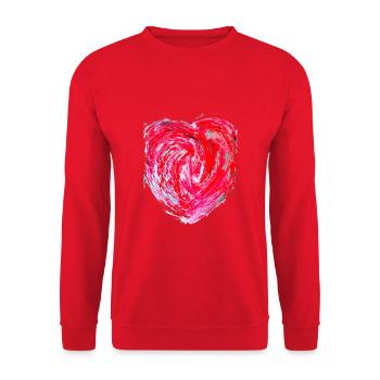 "Heart2" by Acryl Gallery & Design - Unisex Sweatshirt - red - Front - Alina (178cm) & Michal (187cm)