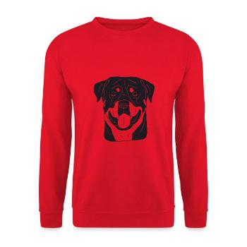 Rottweiler - Unisex Pullover - Rot - Vorne - Alina (178cm) & Michal (187cm)