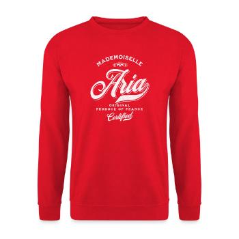Mademoiselle Aria - Sweat-shirt Unisexe - rouge - Devant - Alina (178cm) & Michal (187cm)