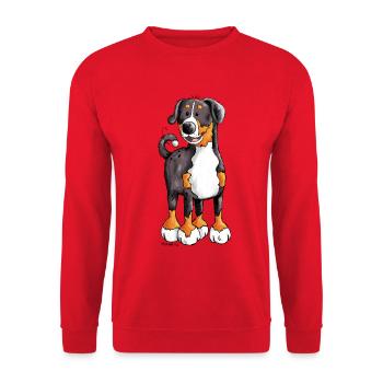 Der Appenzeller Sennenhund - Unisex Pullover - Rot - Vorne - Alina (178cm) & Michal (187cm)