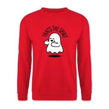 That's the spirit fantôme pouces vers le haut - Sweat-shirt Unisexe - rouge - Devant - Alina (178cm) & Michal (187cm)