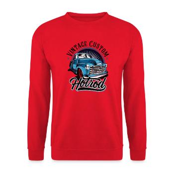 Blue Hotrod Vintage Car Graphic - Unisex Sweatshirt - red - Front - Alina (178cm) & Michal (187cm)