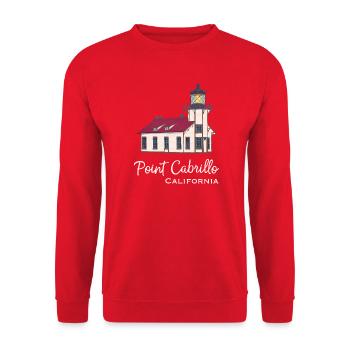 Californie, phare de Point Cabrillo - Sweat-shirt Unisexe - rouge - Devant - Alina (178cm) & Michal (187cm)