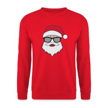 Lustige Weihnachtsmanngesicht Sonnenbrille mit - Unisex Pullover - Rot - Vorne - Alina (178cm) & Michal (187cm)