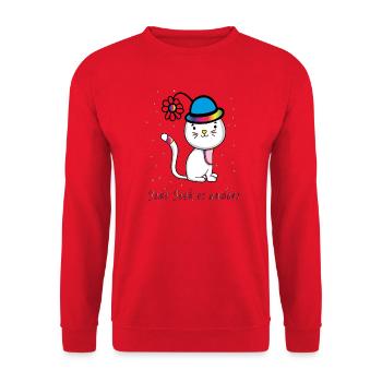 chaque jeck c’est différent confettis de carnaval - Sweat-shirt Unisexe - rouge - Devant - Alina (178cm) & Michal (187cm)