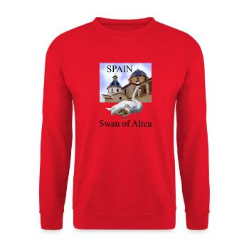 Ornate swans and Spanish architecture - Unisex Sweatshirt - red - Front - Alina (178cm) & Michal (187cm)