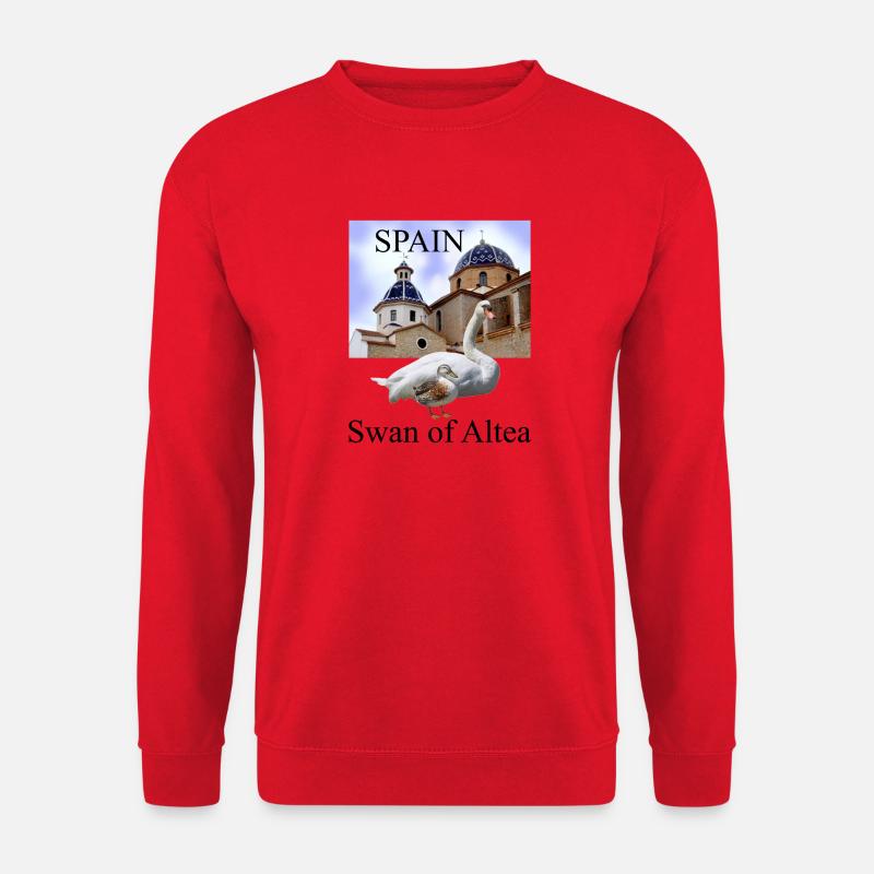 Ornate swans and Spanish architecture - Unisex Sweatshirt - red