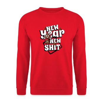 Neues Jahr neue Scheiße - Unisex Pullover - Rot - Vorne - Alina (178cm) & Michal (187cm)