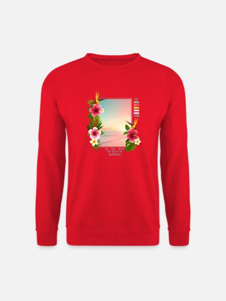 Meer - Sand - Sonnenuntergang - Unisex Pullover - Rot