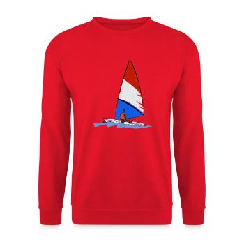 Segelboot - Unisex Pullover - Rot - Vorne - Alina (178cm) & Michal (187cm)