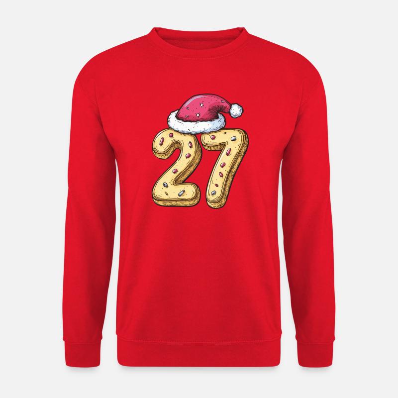 27 Zahl Keks Weihnachten - Unisex Pullover - Rot