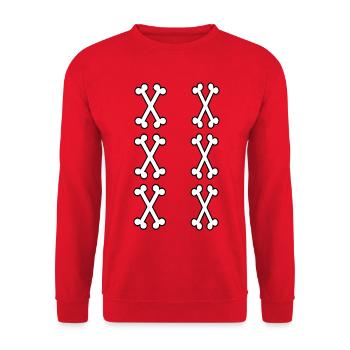 Numéro 11 Bones - Sweat-shirt Unisexe - rouge - Devant - Alina (178cm) & Michal (187cm)