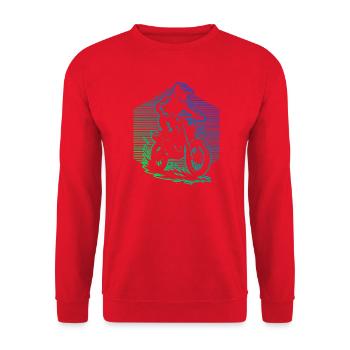 Characterful motocross design - Unisex Sweatshirt - red - Front - Alina (178cm) & Michal (187cm)