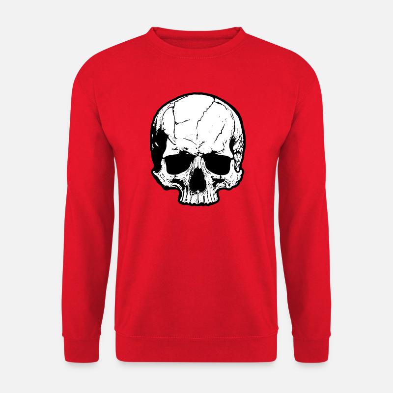 Schädelsilhouette Hochkontrast - Unisex Pullover - Rot