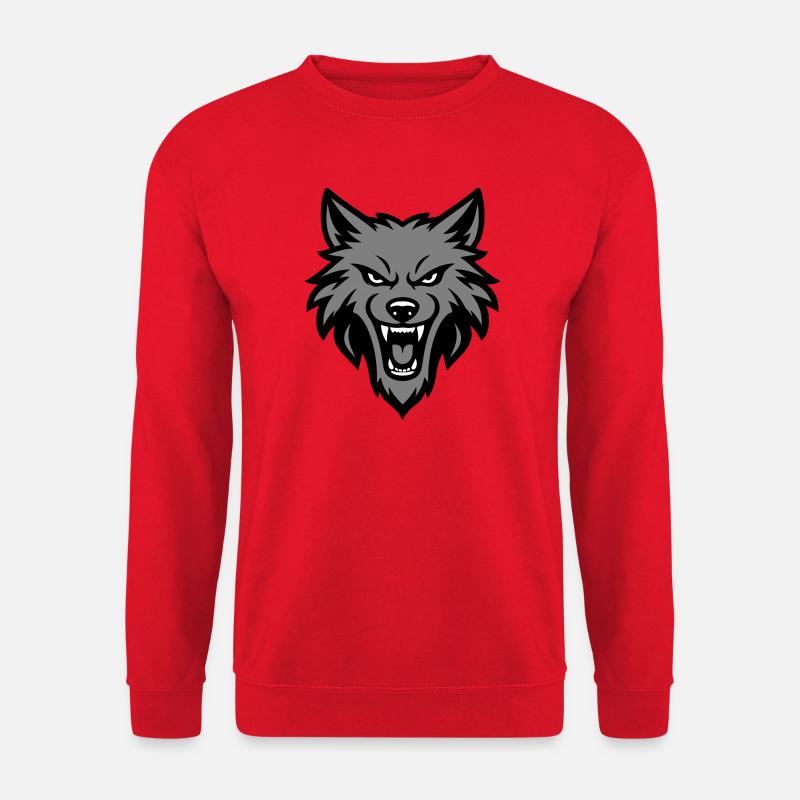 Wolf Head Logo - Unisex Sweatshirt - red