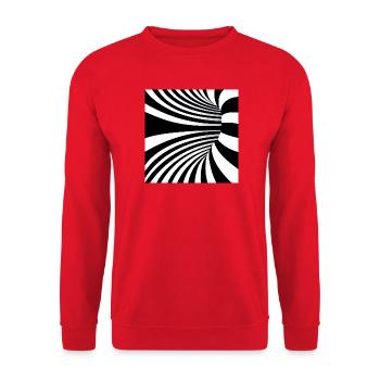 Monochromer Spiralfluss - Unisex Pullover - Rot - Vorne - Alina (178cm) & Michal (187cm)