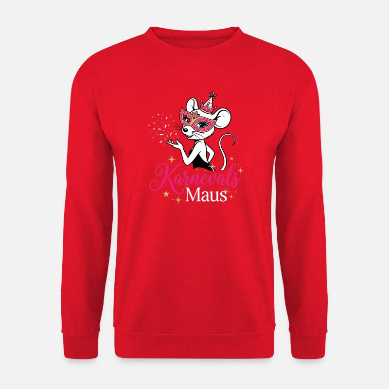 Karnevals Maus - Kölsche Mädche , Tierkostüm  - Unisex Pullover - Rot
