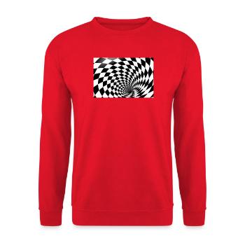 Hypnotic Checkerboard Spiral - Unisex Sweatshirt - red - Front - Alina (178cm) & Michal (187cm)