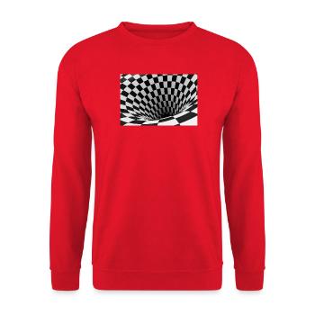 Black and white checkerboard vortex - Unisex Sweatshirt - red - Front - Alina (178cm) & Michal (187cm)