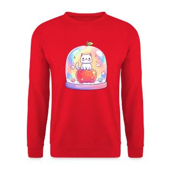 Pastel cat shine in a glass - Unisex Sweatshirt - red - Front - Alina (178cm) & Michal (187cm)
